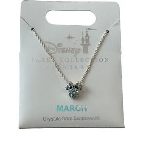 Swarovski Silver Minnie March Birthstone Necklace